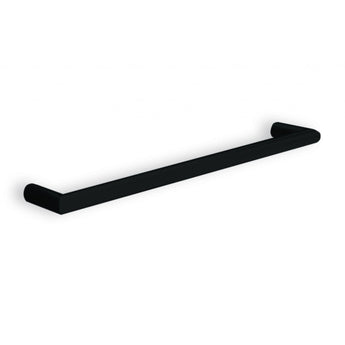 Matt Black Round Single Bar Heated Towel Rail